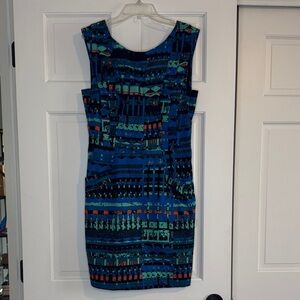 Plenty by Tracy Reese Blue Patterned Midi Dress